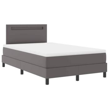 Boxspringbett mit Matratze Grau 120x200 cm Kunstleder