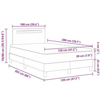 Boxspringbett mit Matratze Grau 120x200 cm Kunstleder
