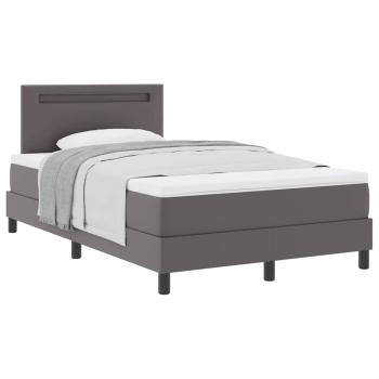 Boxspringbett mit Matratze Grau 120x200 cm Kunstleder