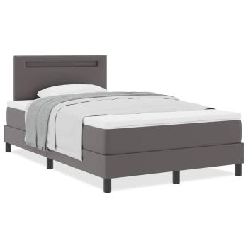 Boxspringbett mit Matratze Grau 120x200 cm Kunstleder