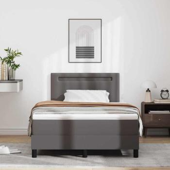 Boxspringbett mit Matratze Grau 120x200 cm Kunstleder