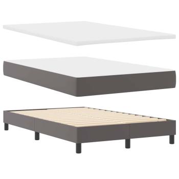 Boxspringbett mit Matratze Grau 120x200 cm Kunstleder