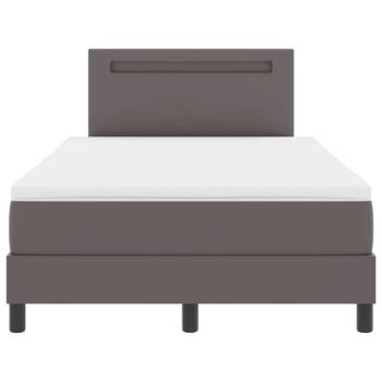 Boxspringbett mit Matratze Grau 120x200 cm Kunstleder