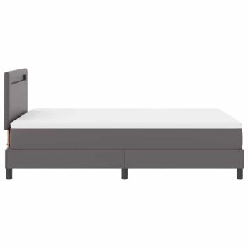 Boxspringbett mit Matratze Grau 120x200 cm Kunstleder