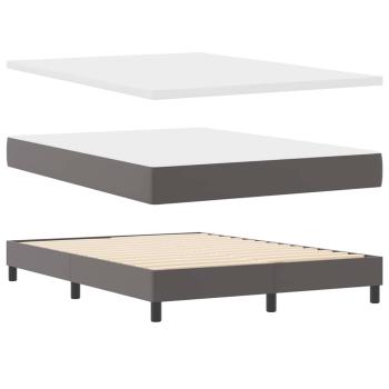 Boxspringbett mit Matratze Grau 160x200 cm Kunstleder