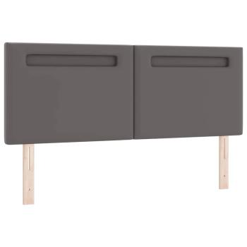 Boxspringbett mit Matratze Grau 160x200 cm Kunstleder