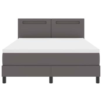 Boxspringbett mit Matratze Grau 160x200 cm Kunstleder