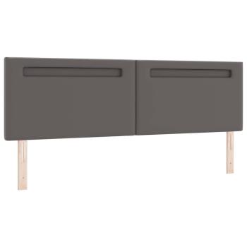 Boxspringbett mit Matratze Grau Super King Faux Leder