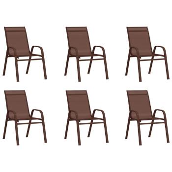 Stapelbare Gartenstühle 6 Stk. Braun Textilene