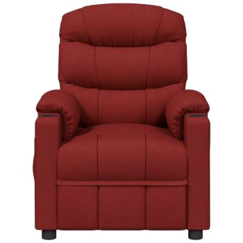 Massagesessel Elektrisch Weinrot Stoff