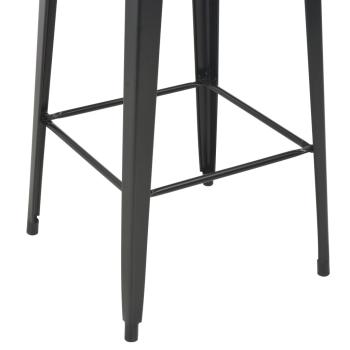 Bartisch Schwarz 60×60×108 cm Kiefer Massivholz und Stahl