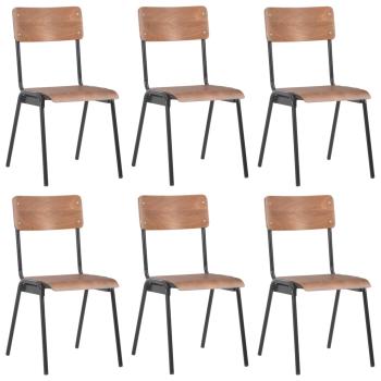 ARDEBO.de - Esszimmerstühle 6 Stk. Braun Sperrholz