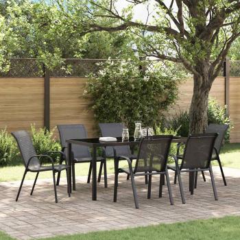 ARDEBO.de - Stapelbare Gartenstühle 6 Stk. Schwarz Textilene