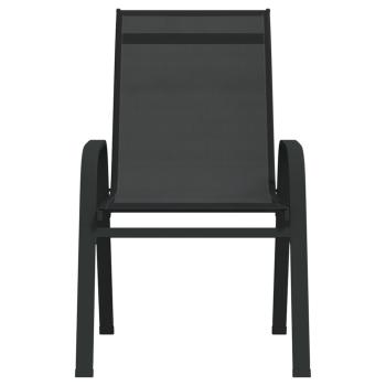 Stapelbare Gartenstühle 6 Stk. Schwarz Textilene