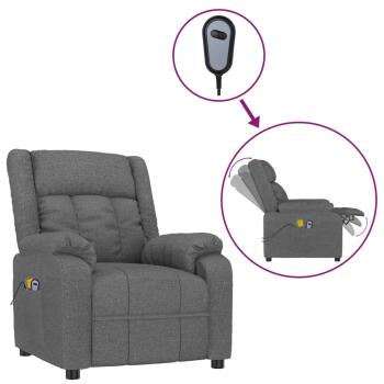 Massagesessel Elektrisch Dunkelgrau Stoff