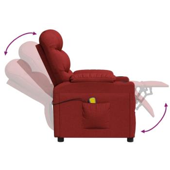 Massagesessel Weinrot Stoff