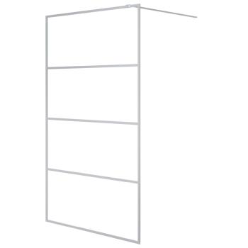 Duschwand für Begehbare Dusche Silbern 115x195 cm ESG-Klarglas