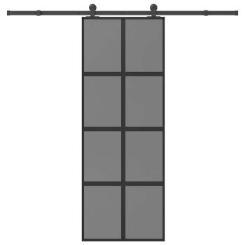 ARDEBO.de - Schiebetür mit Beschlag 76x205 cm Hartglas & Aluminium