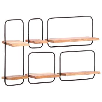 ARDEBO.de - Wandregale 5 Stk. Massivholz Akazie