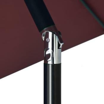 Sonnenschirm mit LED-Beleuchtung Stahl-Mast 300 cm Bordeauxrot