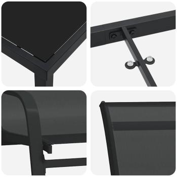 5-teiliges Garten Esstisch Set Schwarz Textilene und Stahl
