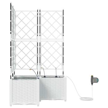Pflanzkästen mit Bewässerungssystem 3 Stk. Weiß