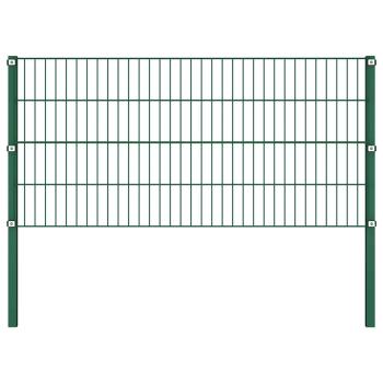 Zaunfeld mit Pfosten Eisen 10,2 x 0,8 m Grün