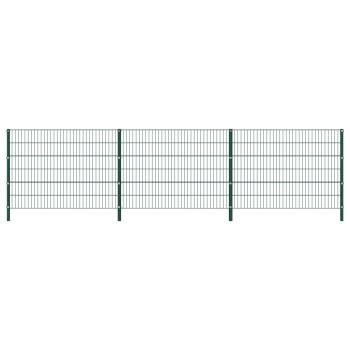 ARDEBO.de - Zaunfeld mit Pfosten Eisen 5,1 x 1,2 m Grün