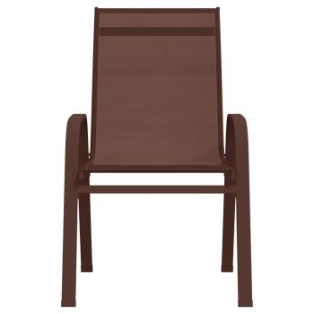 Stapelbare Gartenstühle 4 Stk. Braun Textilene