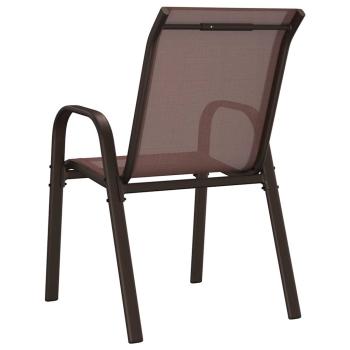 Stapelbare Gartenstühle 4 Stk. Braun Textilene