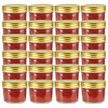 ARDEBO.de - Marmeladengläser mit goldenen Deckeln 24 Stk. 110 ml