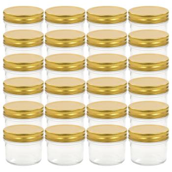 Marmeladengläser mit goldenen Deckeln 24 Stk. 110 ml
