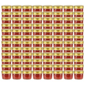 ARDEBO.de - Marmeladengläser mit goldenem Deckel 96 Stk. 110 ml