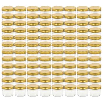 Marmeladengläser mit goldenem Deckel 96 Stk. 110 ml