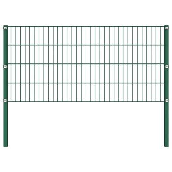 Zaunfeld mit Pfosten Eisen 8,5 x 0,8 m Grün