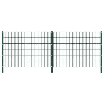 ARDEBO.de - Zaunfeld mit Pfosten Eisen 3,4 x 1,2 m Grün