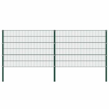 Zaunfeld mit Pfosten Eisen 3,4 x 1,2 m Grün