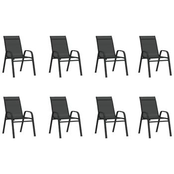9-tlg. Garten-Essgruppe Schwarz
