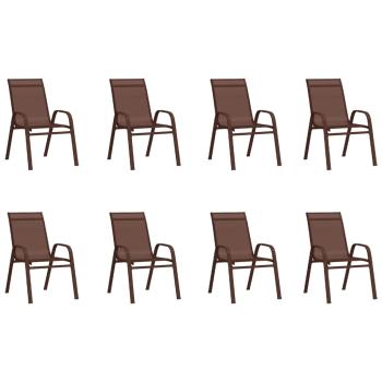 9-tlg. Garten-Essgruppe Braun und Schwarz