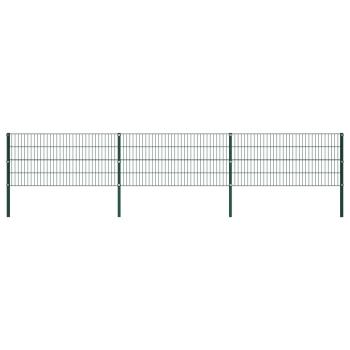 ARDEBO.de - Zaunfeld mit Pfosten Eisen 5,1 x 0,8 m Grün