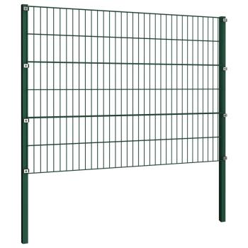 Zaunfeld mit Pfosten Eisen 8,5 x 1,2 m Grün