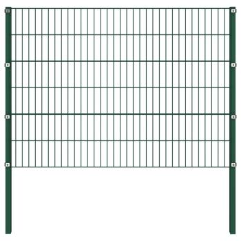 ARDEBO.de - Zaunfeld mit Pfosten Eisen 1,7 x 1,2 m Grün