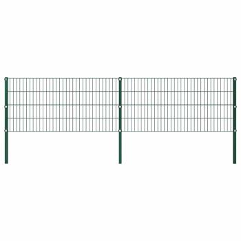 Zaunfeld mit Pfosten Eisen 3,4 x 0,8 m Grün