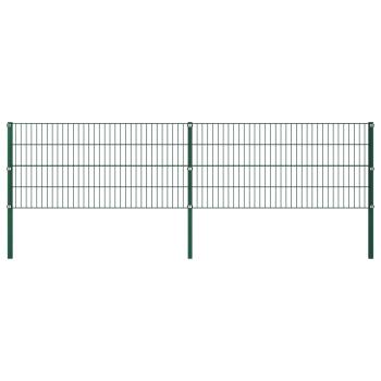 Zaunfeld mit Pfosten Eisen 3,4 x 0,8 m Grün