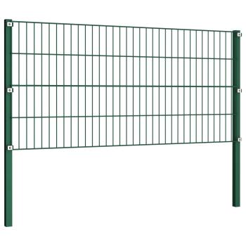 Zaunfeld mit Pfosten Eisen 6,8 x 0,8 m Grün