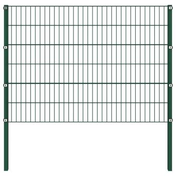 Zaunfeld mit Pfosten Eisen 10,2 x 1,2 m Grün