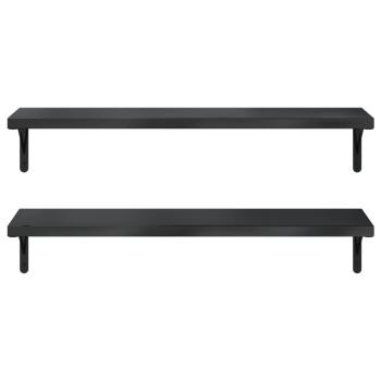 Wandregale 2 Stk. 100x30 cm Schwarz Edelstahl