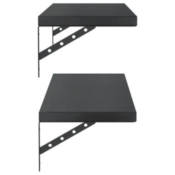 Wandregale 2 Stk. 100x30 cm Schwarz Edelstahl
