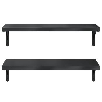 Wandregale 2 Stk. 75x30 cm Schwarz Edelstahl