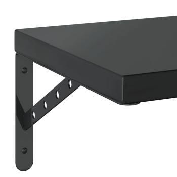 Wandregale 2 Stk. 75x30 cm Schwarz Edelstahl